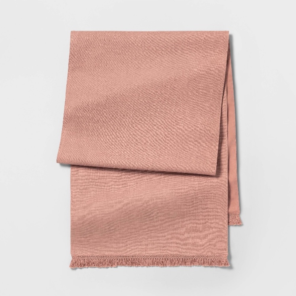 Hearth Hand rose table runner oversized fringe